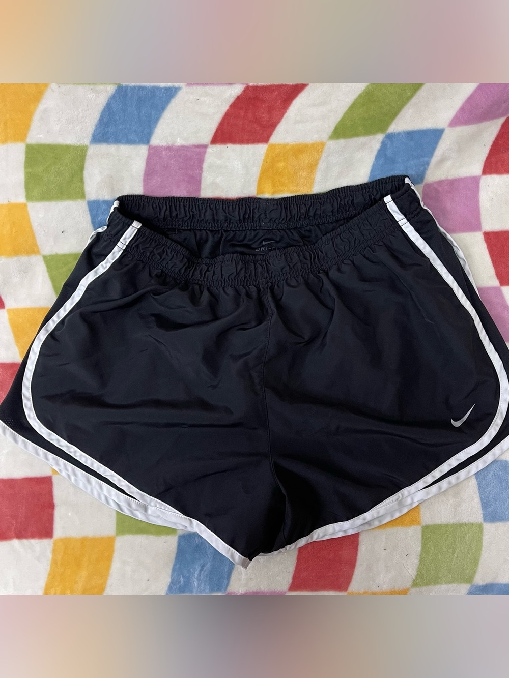 Nike Black Athletic Shorts with White Trim - Women's